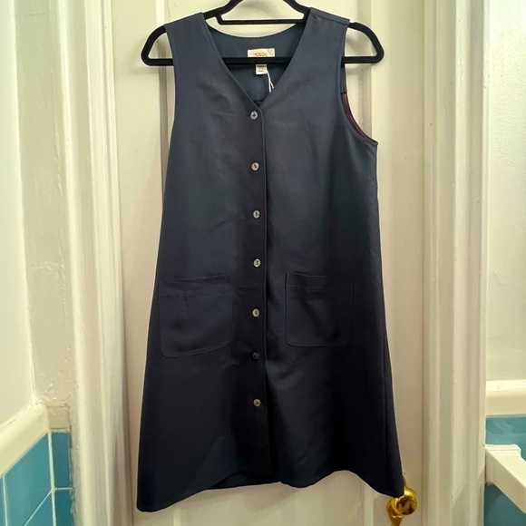 Vintage Talbots Button Shift Dress, Dark Navy Size 4 Petite - Picture 1 of 6